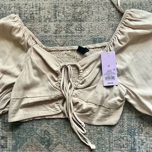 Target puffy shoulder crop top size Medium